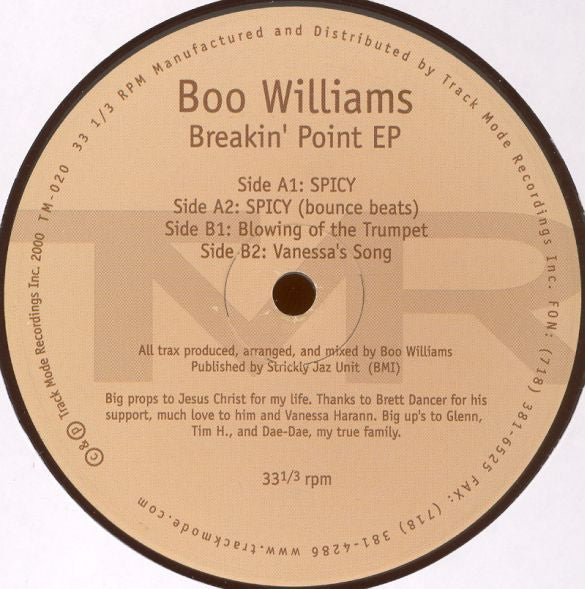 Boo Williams - Breakin' Point EP