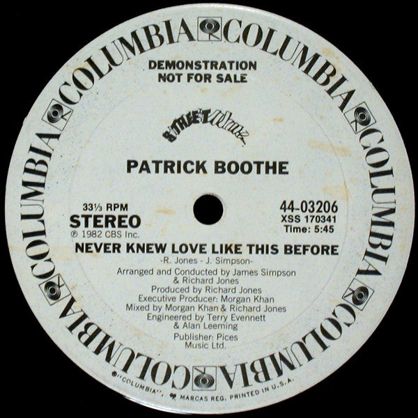 Patrick Boothe - Never Knew Love Like This Before