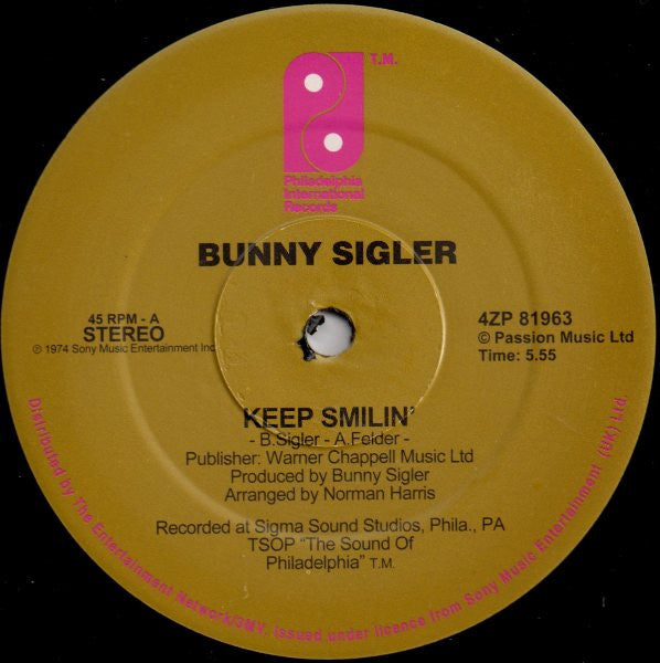 Bunny Sigler - Bobby Bennett - Keep Smilin' / Days Go By